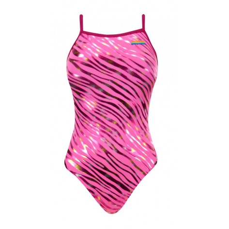 Youth Funnies Zebra Plaid Wing Back Swimsuit