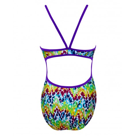 Girls’ Rainbow Roar Funnies Flutterback Swimsuit  color